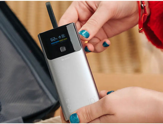 Tracer Comet Power Bank 10000mAh 22.5W με Θύρα USB-A και Θύρα USB-C Μαύρο