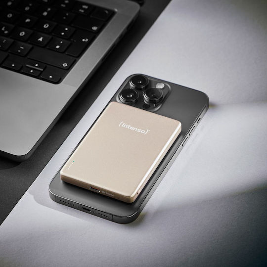 Intenso Mw MagSafe Външна Батерия 5000mAh с USB-C Изходен Порт Бежова