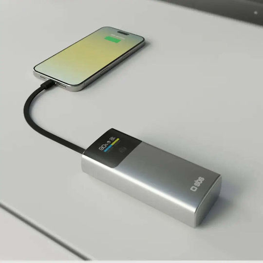 SBS Power Bank 10000mAh 20W cu Port USB-A și Port USB-C Livrarea energiei Gri