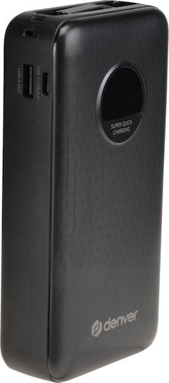 Denver PQC-20065 Power Bank 20000mAh с USB-A порт и USB-C порт Черен