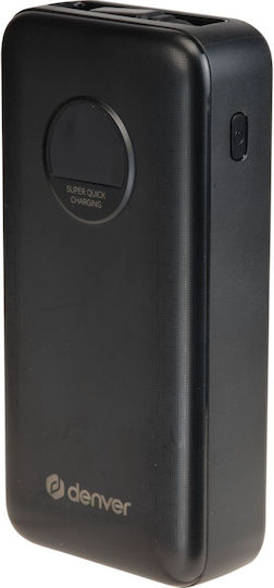 Denver PQC-20065 Power Bank 20000mAh с USB-A порт и USB-C порт Черен