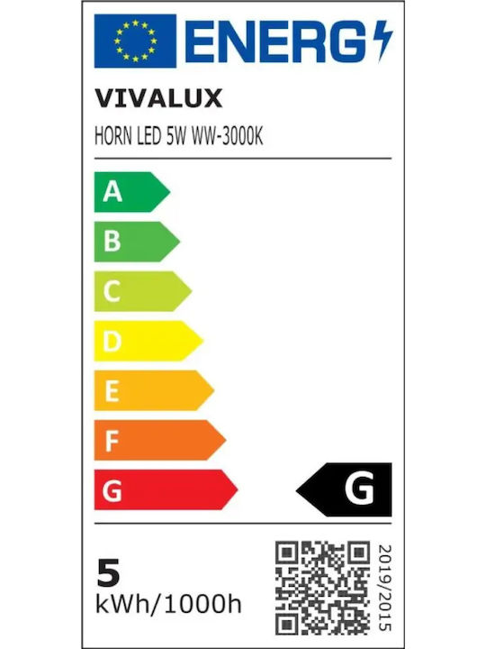 Vivalux LED Panel 5W με Θερμό Λευκό Φως 3000K
