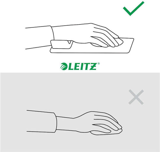 Leitz Mouse Pad Leitz Ergo Ergonomic Wrist Support Adjustable Pastel Gray