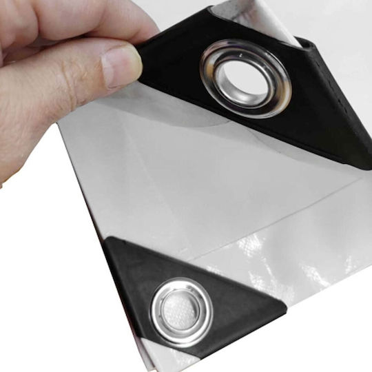 Αδιάβροχος Μουσαμάς 250gr/m² 5x8m Βαρέως Τύπου Κρίκους Μπουντούζια Ανά 50cm Dalimond Λευκό