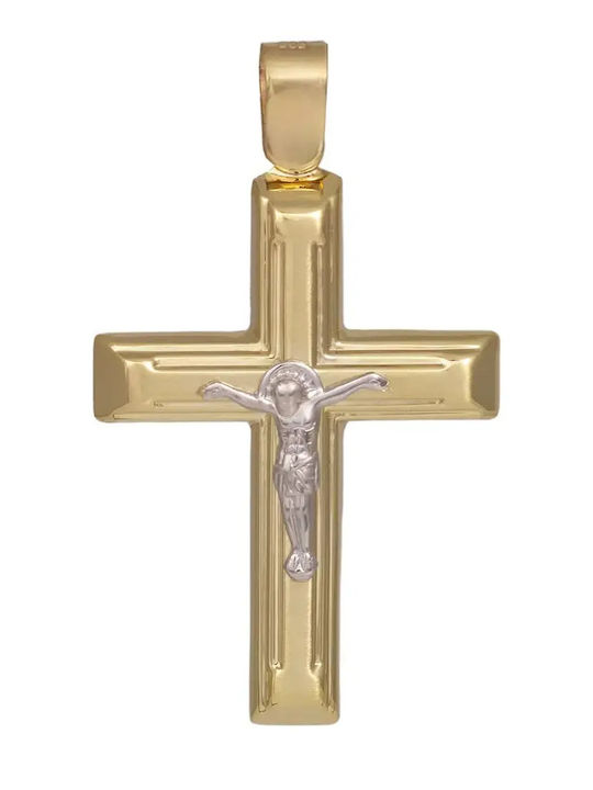 Men's Gold Cross 14K with Crucified with Chain