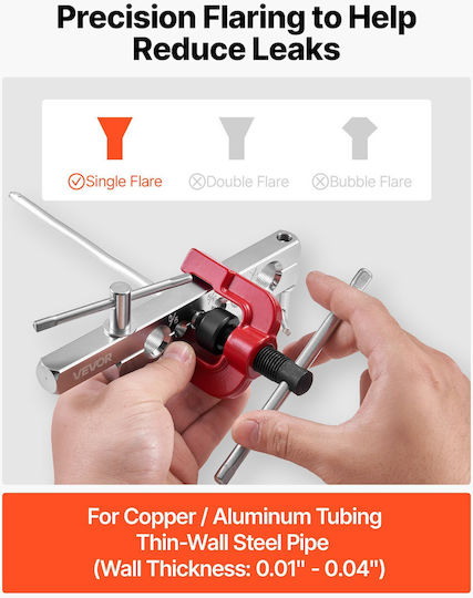 Vevor Kit De Reparare Țevi Frână Unealtă De Flaring 45° Țeavă Frână 7,6 M X 4,76 Mm Acoperire Cupru 20 Racorduri 2 Conectori Îndoitore Țevi 3 1 Tăietor Țevi Pqgkgqyjkkgjhlipz001v0