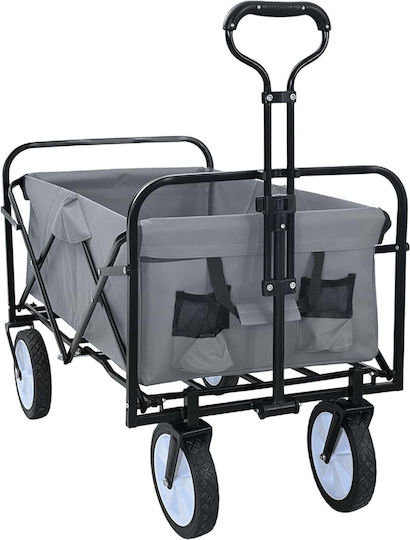 Folding Hand Trolley Gray 94 x 53 x 99 cm Oxford Fabric 42020660 Gray