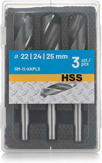 Smart365 Set Short Hss Drill Bits 22 24 25 Mm 3 Pcs
