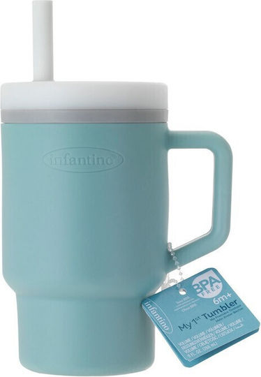 Infantino Toddler Cup with Handle and Straw Silicone Blue 260ml