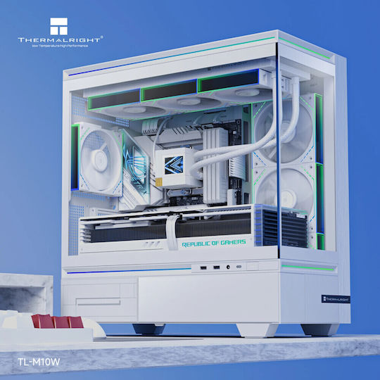 Thermalright TL-M10 Геймърска Micro Tower Кутия За Компютър Със Страничен Прозорец И ARGB Осветление Бяла