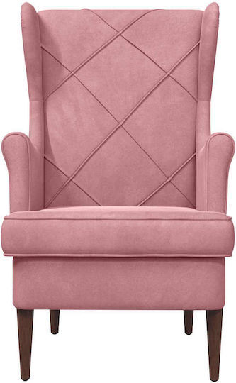 Velvet Pink Armchair 65x79x100cm