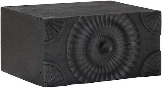 Κομοδίνο Ξύλινο Μαύρο 40x30x20cm