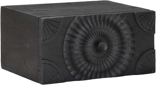 Κομοδίνο Ξύλινο Μαύρο 40x30x20cm