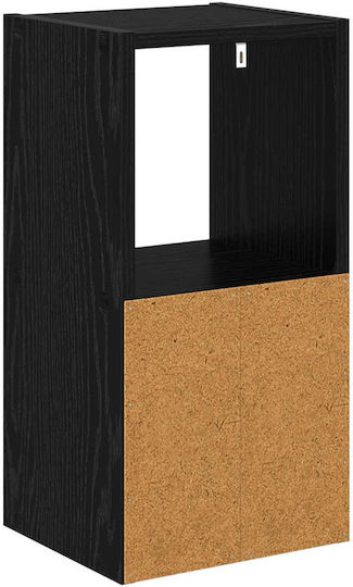 Nachttisch Holz Schwarz 25.5x22x49.5cm