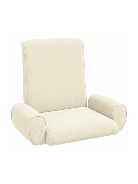 Velvet Armchair Cream 68x51x56cm