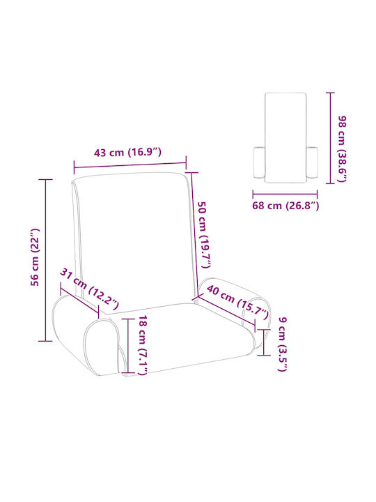 Velvet Armchair Cream 68x51x56cm