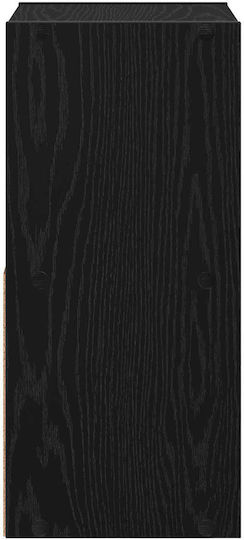 Nachttisch Holz Schwarz 30.5x27x59.5cm
