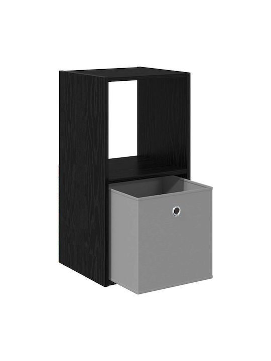 Black Wooden Bedside Table 35x32x68.5cm