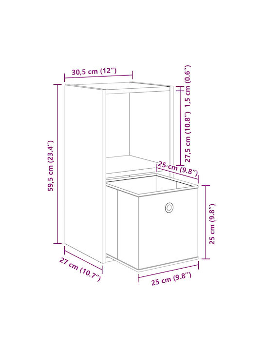 Nachttische Holz Braun 2 Stück 35x32x68.5cm