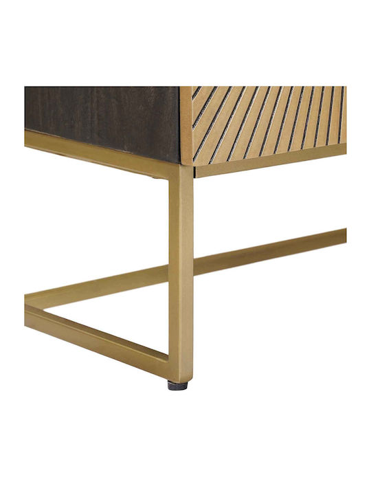Sideboard aus Holz & Metall Messing 105x30x70cm