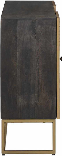 Μπουφές από Ξύλο & Μέταλλο Ορείχαλκος 105x30x70cm