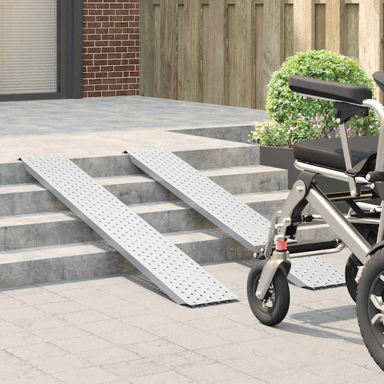 Vidaxl Loading Ramp Silver 159 x 23 x 5 cm Coated Steel