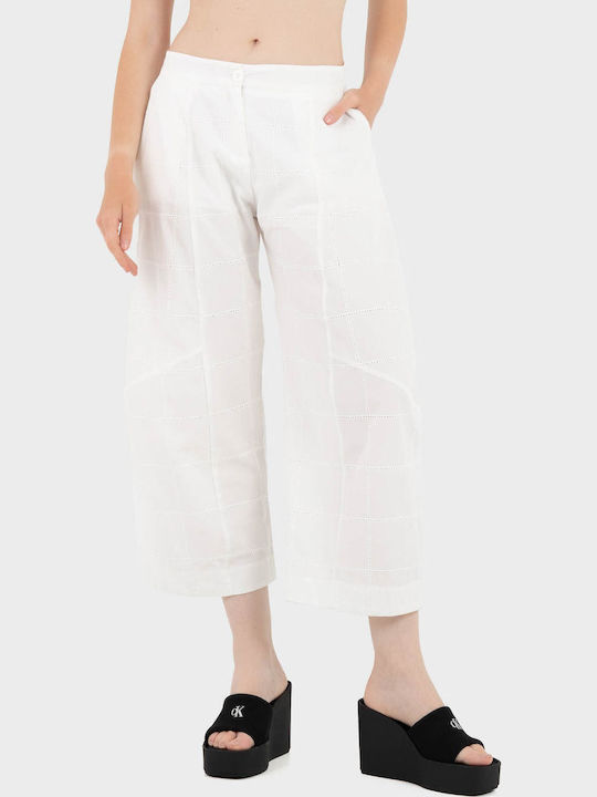 Γυναικείο Υφασμάτινο Capri Παντελόνι White