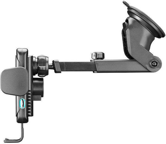 Cellular Line Car Mobile Mount with Adjustable Hooks and Wireless Charging Black