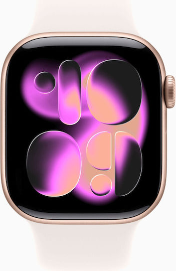 Apple Watch Series 11 Titan 42mm Wasserdicht mit eSIM und Pulsmesser (Gold Titanium Case with Light Blush Sport Band - M/L)