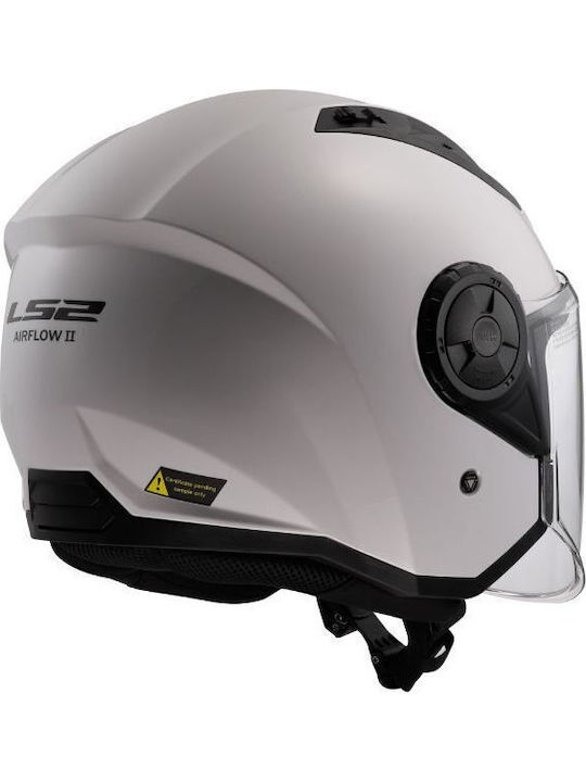 LS2 Airflow Ii Of616 Solid Гланцово Бяло Каска За Мотор Джет ECE 22.06 1200гр