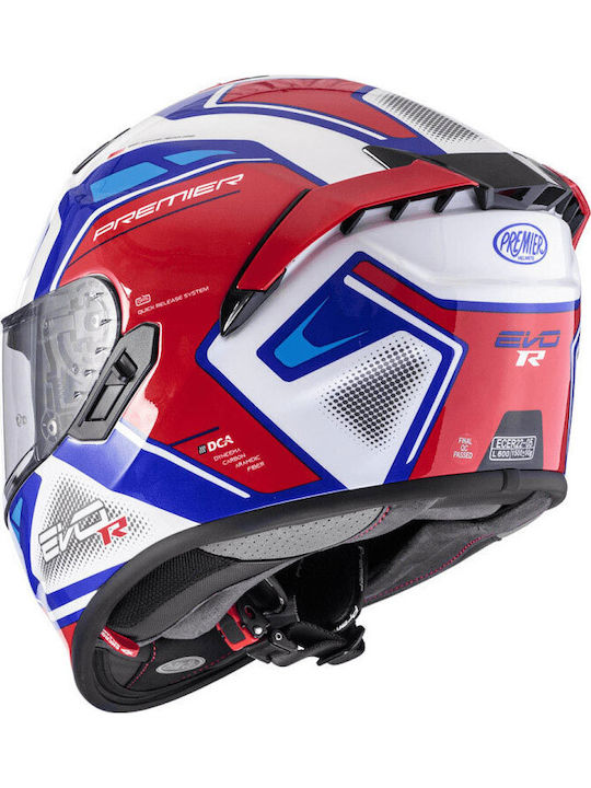 Premier Evoluzione RR13 Red / Blue / White Κράνος Μηχανής Full Face ECE 22.06 1500gr με Pinlock και Sunvisor