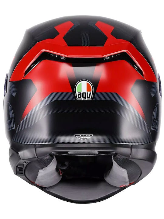 AGV K7 Glimpse Matt Черно/Червено Каска Мотор Full Face ECE 22.06 1450гр със Sunvisor