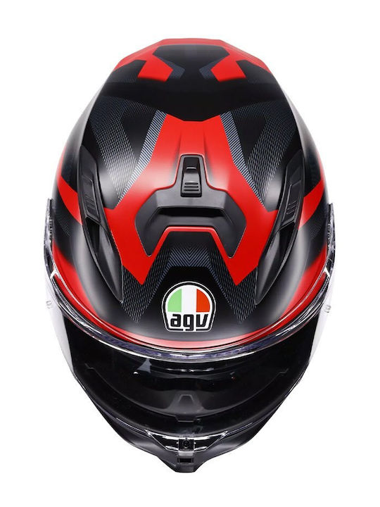 AGV K7 Glimpse Matt Черно/Червено Каска Мотор Full Face ECE 22.06 1450гр със Sunvisor
