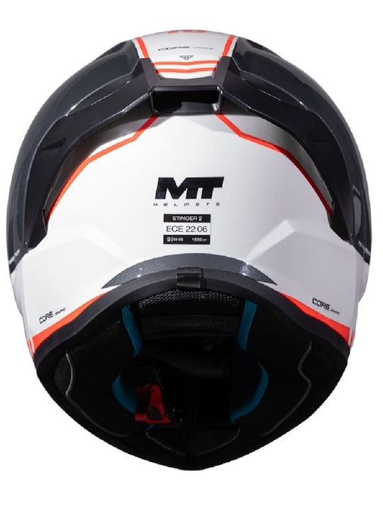 MT Stinger 2 Core A5 Full Face ECE 22.06 Core A5 Black/White/Red Gloss MT Stinger 2 Core A5 Full Face ECE 22.06 Core A5 Black/White/Red Gloss