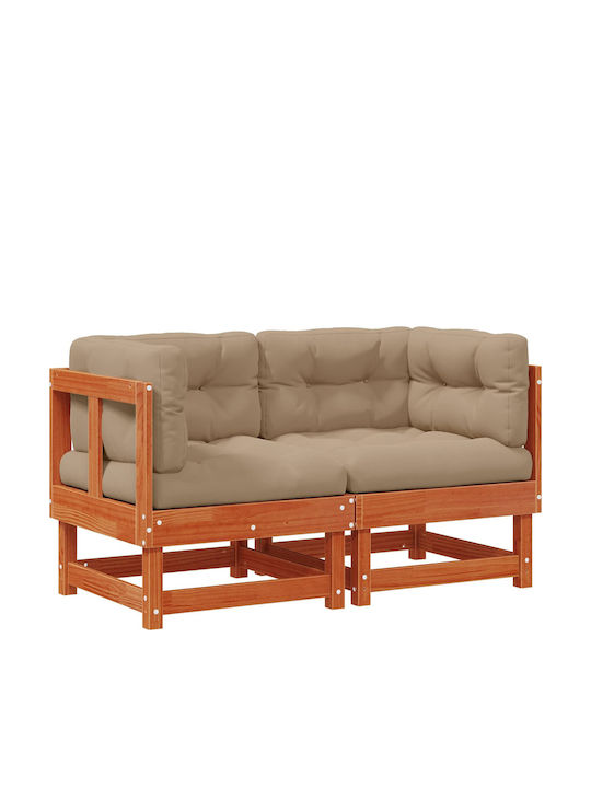 Zweisitziges Outdoor-Sofa Hölzernes mit Kissen 120x60x62cm Zweisitziges Outdoor-Sofa Hölzernes mit Kissen 120x60x62cm