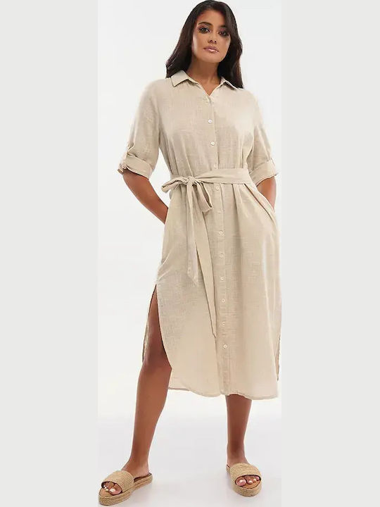 Ble Resort Collection Γυναικείο Καφτάνι Παραλίας Μπεζ