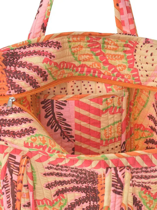 Fabric Shopping Bag Red Orange 37x33x18 100% Cotton