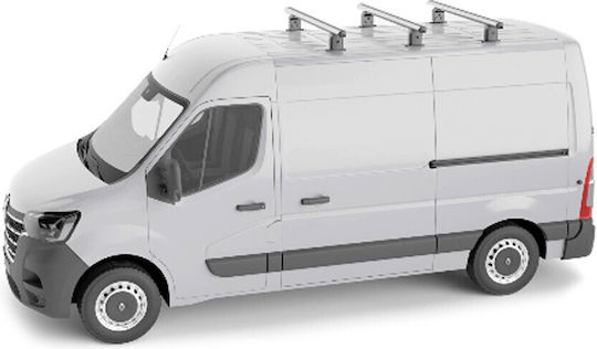 Menabo Aluminum Car Roof Bars 155cm for Volkswagen Crafter Set with Roof Rack Legs Silver