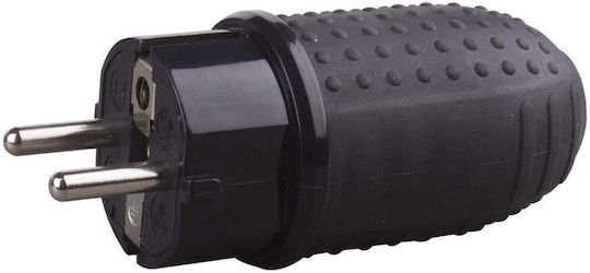 Plug Black 2p+t 16a Ip44 250v Rubberized