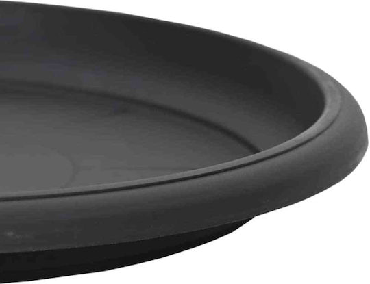 vidaXL Plastic Black Pot Plate 27x27cm 24pcs 42020326