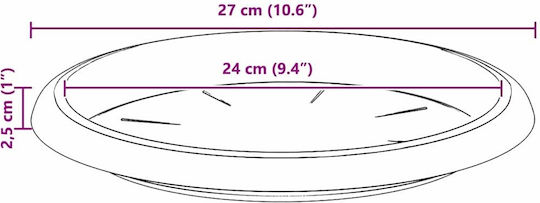 vidaXL Plastic Black Pot Plate 27x27cm 24pcs 42020326