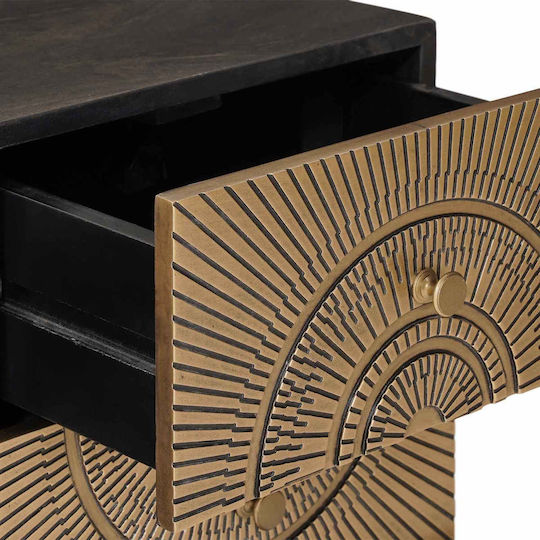 TV Stand Metal & Wood Brass W105xD30xH50cm