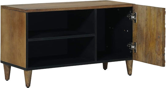 TV Stand Metal & Wood Brown L80xW31.5xH46cm