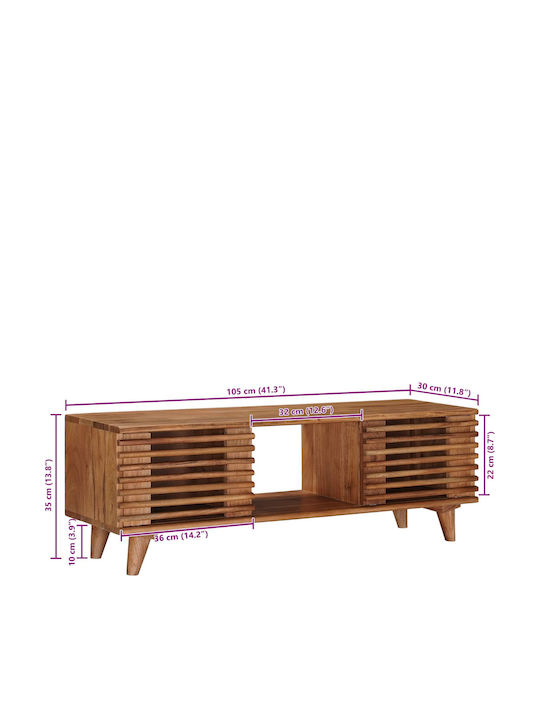 TV-Ständer aus Metall & Holz Natur M105xT30xH35cm