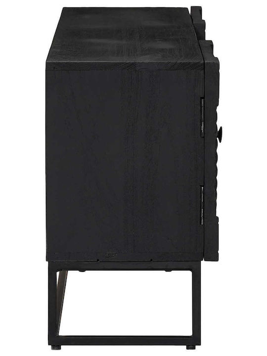 vidaXL TV-Ständer aus Metall & Holz Schwarz M105xP30xH54cm