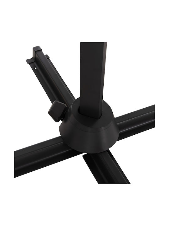 Professional Aluminum Floor Parasol Javante Gray with Base 2.7x2.7m