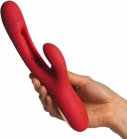 Smd Duopleaser Dual Motor Rabbit Vibrator 7 Vibration & 7 Pulsation Modes Medical-grade Silicone 24 Cm Red