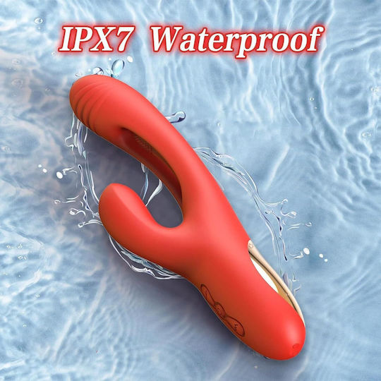 Smd Duopleaser Dual Motor Rabbit Vibrator 7 Vibration & 7 Pulsation Modes Medical-grade Silicone 24 Cm Red