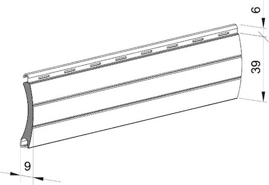 Set 5 Aluminiumlamellen 39 Mm Anthrazitgrau 1m