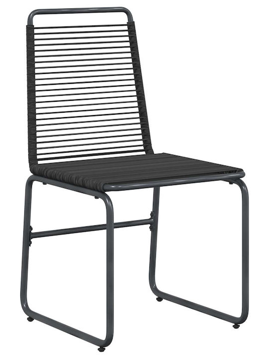 Outdoor Chair Rattan Black 2 Pieces 48x55x89.5 cm